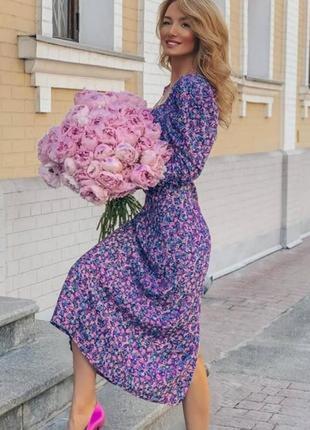 Шикарное платье zara в цветы