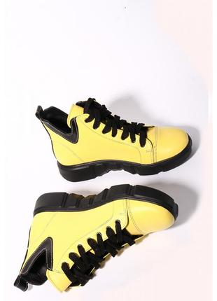 Кожаные желтые ботинки2 фото