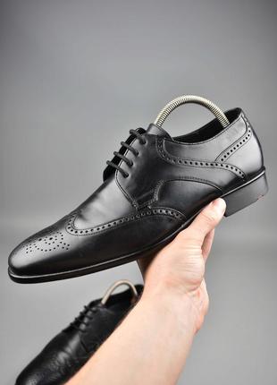 Мужские черные туфли  брогги с первофрацией lloyd германия5 фото