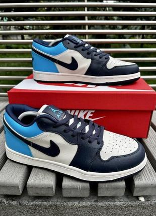 Кроссовки nike air jordan 1 low (blue &amp; white)