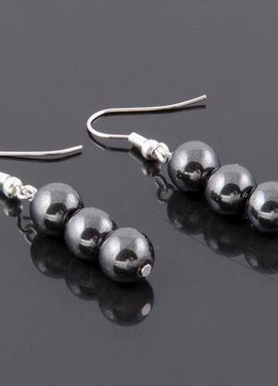 Сережки з натурального гематиту.