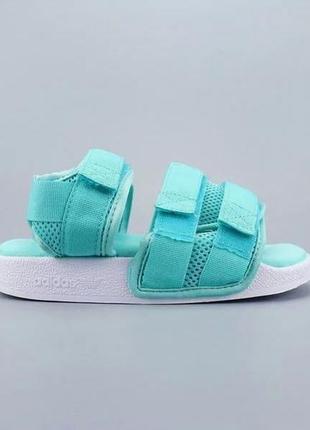 Сандали женские adidas adilette, бирюзовые (адидас, адидасы, босоножки, сланцы, тапки, шлепки)1 фото