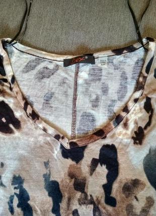 Женская футболка dex (сша), леопард, вискоза, размер s8 фото