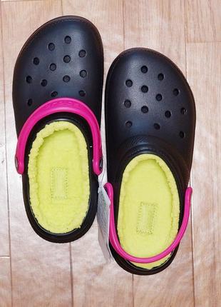 Crocs classic lined pop strap clog w8 38-39 р. (24 см) оригинал теплые мягкие сабо с мехом крокс2 фото