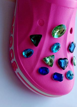 Jibbitz джиббитсы украшение для обуви сrocs лот 11+1 шт. яркие камни камушки джиббитс крокс комплект2 фото