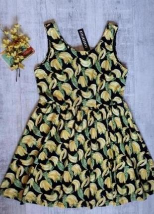 Сукня міді, принт банани