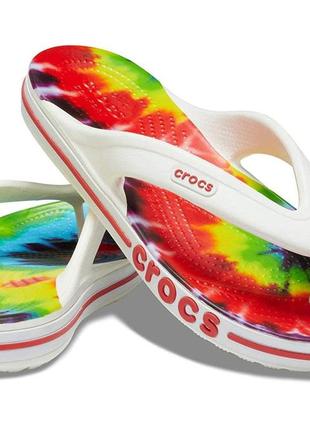 Crocs bayaband tie-dye mania flip оригинал сша m10 43-44 (28 см) в'єтнамки шльопанці крокс original вьєтнамки