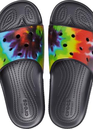 Crocs classic tie-dye graphic slide original сша м11 45-46 (28 см) сланці шльопки шльопанці оригінал крокс4 фото