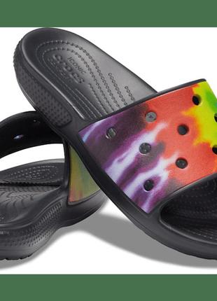 Crocs classic tie-dye graphic slide original сша м11 45-46 (28 см) сланці шльопки шльопанці оригінал крокс