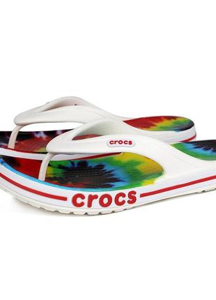 Crocs bayaband tie-dye mania flip оригинал сша m10w12 43-44 (28 см) в'єтнамки шльопанці крокс original сланці2 фото