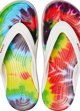 Crocs bayaband tie-dye mania flip оригинал сша m10w12 43-44 (28 см) в'єтнамки шльопанці крокс original сланці3 фото