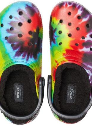 Crocs classic lined tie-dye clog м12 46-47 р. (29.5 см) оригинал теплые мягкие сабо с мехом крокс утепленные