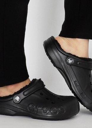 Crocs baya clog м9 42-43 р. (27 см) оригінал теплі м'які сабо з хутром крокс утеплені теплі