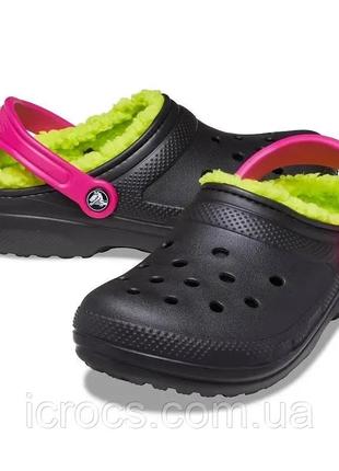 Crocs classic lined pop strap clog w9 39-40 р. (25 см) оригінал теплі м'які сабо з хутром крокс