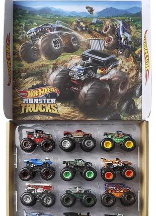 Машинки хот вілс монстр трак 12 шт monster trucks hot wheels