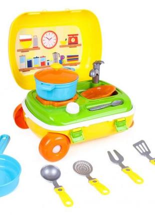 Іграшкова кухня з набором посуду 6078txk у валізі від imdi2 фото