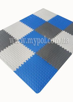 Коврик-пазл, пазлы 2*1,5 м комплект 12 элементов толщ 10 мм, с окантовкой