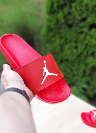 Сланцы мужские jordan красные (джордан, шлепки, вьетнамки, шлепанцы, тапки, пляжная обувь)4 фото