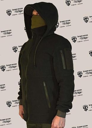 Парка тактична з капюшоном флісова 260 темна олива