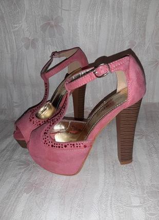 Розовые босоножки на высоком каблуке и подошве для стриппластики, пилатеса2 фото