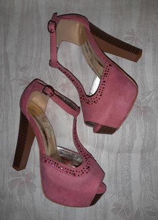 Розовые босоножки на высоком каблуке и подошве для стриппластики, пилатеса5 фото