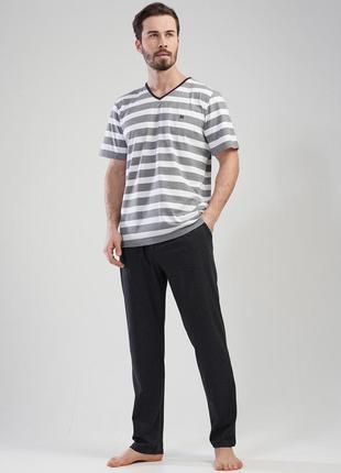 Батальная  мужская трикотажная пижама футболка и брюки свободного  кроя  vienetta5 фото
