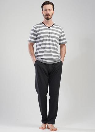 Батальная  мужская трикотажная пижама футболка и брюки свободного  кроя  vienetta4 фото
