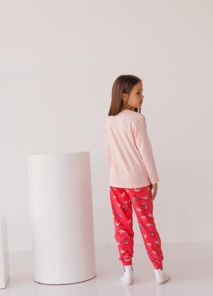 Комплект  на девочку со штанами   - зимний олень family look мама/дочка2 фото