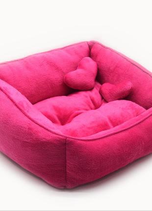Лежак для котів і собак zoo-hunt ніжність рожевий №1 300х370х220 мм1 фото