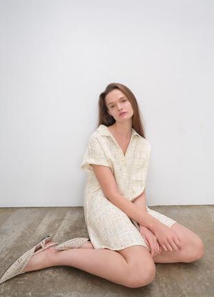 Сукня текстурного плетіння твідова zara плаття2 фото