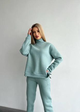 Теплый, удобный повседневный женский костюм на флисе, не качается