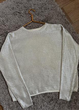 Кофта h&m silver metalic с серебряным напылением