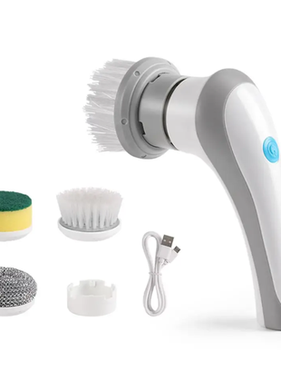 Щётка для мытья посуды с насадами аккумуляторная electric cleaning brush1 фото