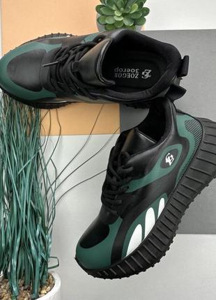 Кросівки чорно зелені 36-414 фото