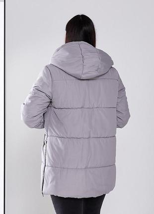 Зимняя женская куртка парка 060 графит серый серого цвета сірий5 фото