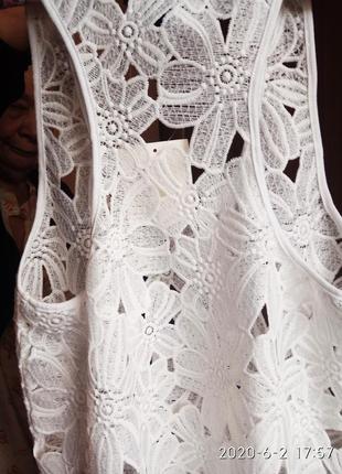 Нарядное новое белое кружевное платье-туника atmosphere4 фото