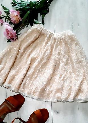 Шикарная юбка zara в пайетках
