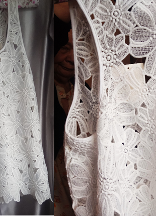 Нарядное новое белое кружевное платье-туника atmosphere3 фото