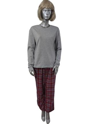 Пижама женская серая модель 001, размер 42, 100% хлопок