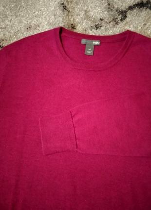 H&m якісний бузковий светр 100% вовна мериноса/ джемпер пуловер3 фото