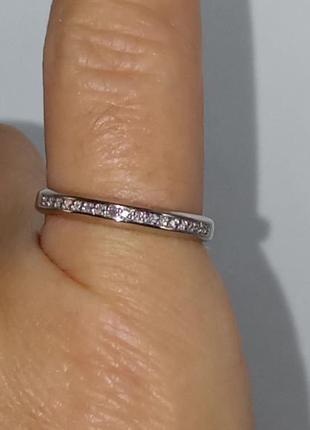 Кольцо дорожка бриллиант белое золото 585 15,5р каблучка діамант2 фото