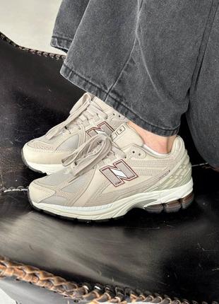 Кожаные кроссовки new balance 1906r beige. унисекс
