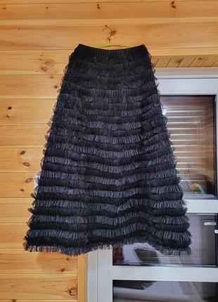 Спідниця максі з рюшоми