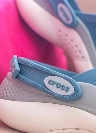 Крокс лайтрайд голубые с серым crocs literide 360 clog blue steel/microchip6 фото