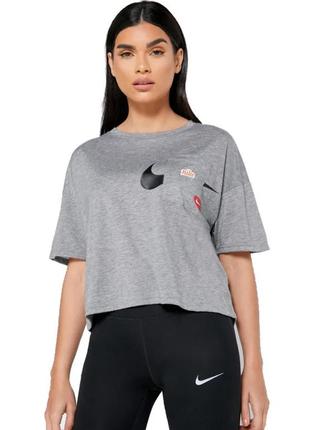 Nike training icon clash logo grey футболка