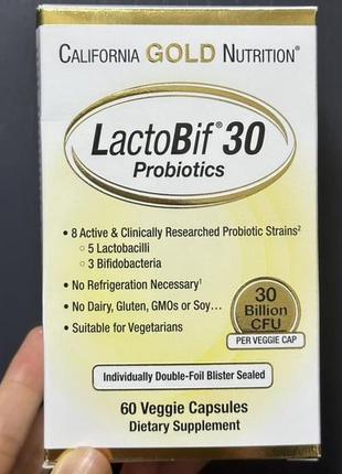 Lactobif пробиотики, 30 млрд кое, сша, 60 капсул3 фото