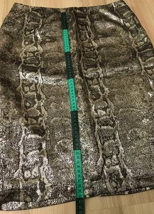 Серебряная юбка змеиный принт9 фото
