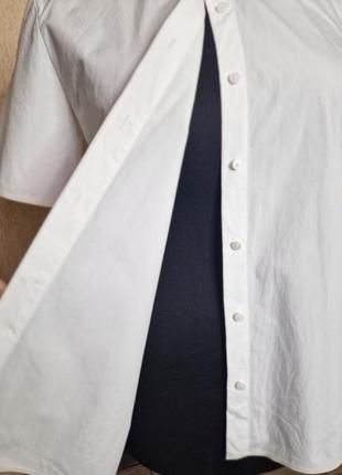 Стильная белая хлопковая рубашка, рубашка с короткими рукавами cos, оригинал5 фото