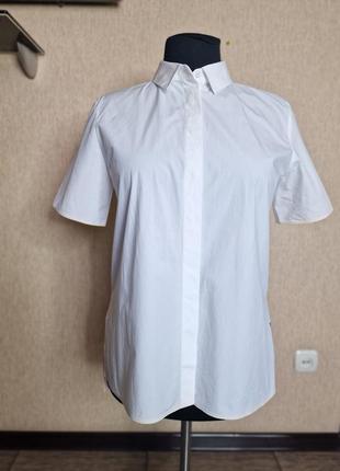 Стильная белая хлопковая рубашка, рубашка с короткими рукавами cos, оригинал1 фото