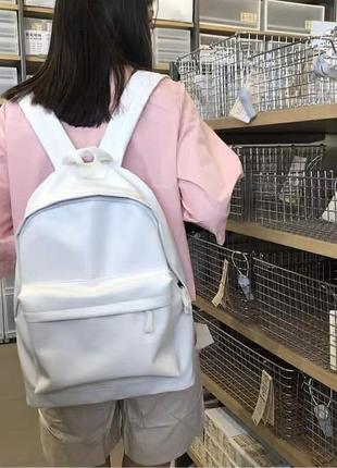 Рюкзак для ноутбука портфель на навчання для роботи чоловічий жіночий спортивний чорний білий базовий на замочку сумка в школу